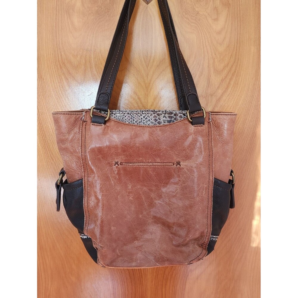 The Sak Kendra Satchel, two-tone brown and black leather - Picture 2 of 7